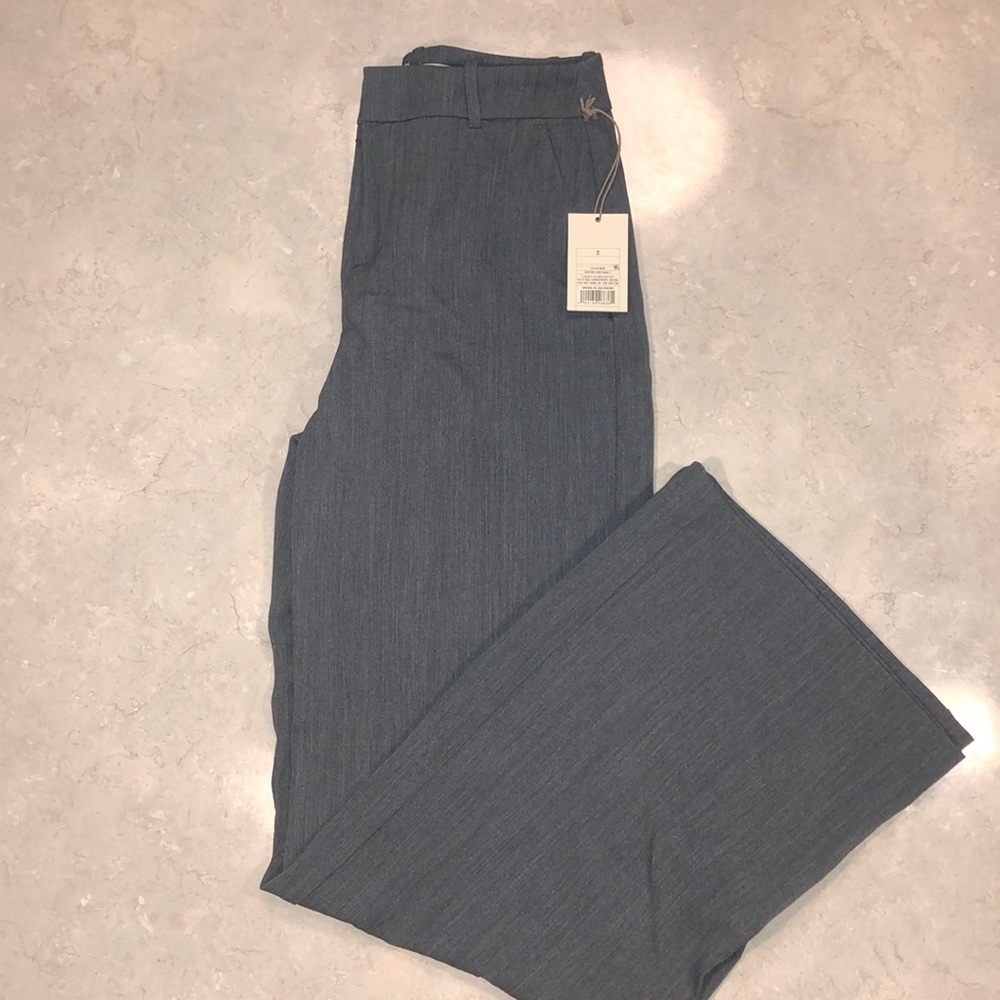 Gray Wide Leg Dress Pants